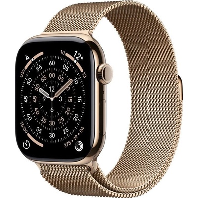 Apple Watch Series 11 Cellular (46mm) Zlatý titan se zlatým milánským tahem S/M MFD74MP/A