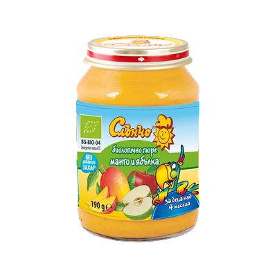Слънчо био пюре манго и ябълка - 190 г