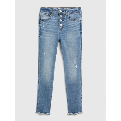 GAP džínsy jeggings high rise distressed modrá