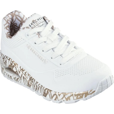 Маратонки Skechers Uno Loving Love trainers - White (White Durabuck / Rose Gold Print Trim)