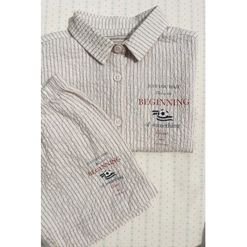 Konges Sløjd риза за деца от памук с еластан ELLIOT SS SHIRT GOTS (KS105351.PPY2)