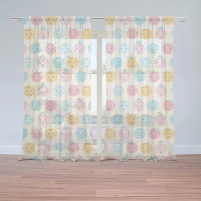 Sablio Záclony Smajlíci: 2ks 150x250cm