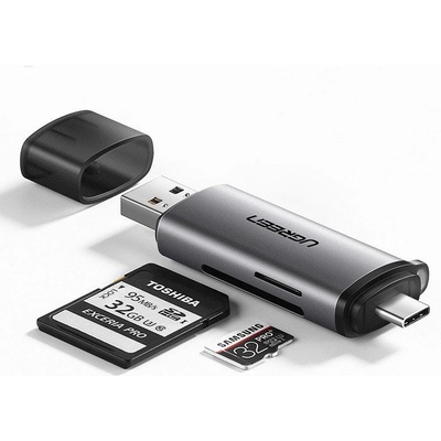 UGREEN Адаптер Ugreen SD / micro SD card reader for USB 3.0 / USB Type C 3.0 Gray