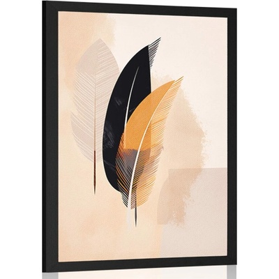 Plakát abstraktní tvary peříčka - 30x45 silver