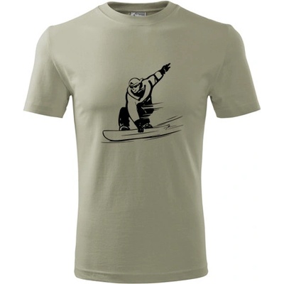 Tričko snowboardista dárek pro snowboardistu Tričko snowboard khaki