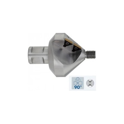 Karnasch Зенкер Ø 45 mm, 90°, с 4x TCT пластини с покритие, Weldon 19 (201786045)