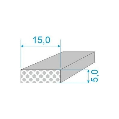 015/005-Q0015-259 PROFIL SILIKONOVÝ EXPANDOVANÝ - Bílý obdelníkový profil 15°shore