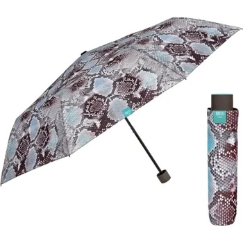 Дамски неавтоматичен чадър Perletti Time 26207, Питон/Син