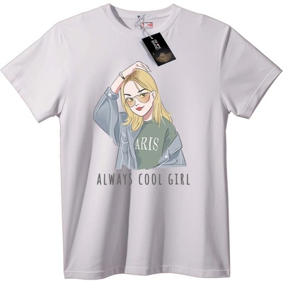 NOONEBRAND Тениска Винаги Готино Момиче - XL, Black