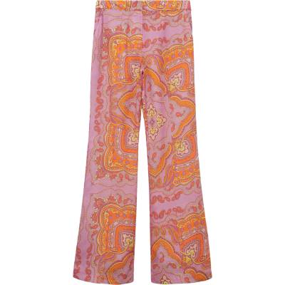 MANGO Панталон с ръб 'Farrah' розово, размер 34