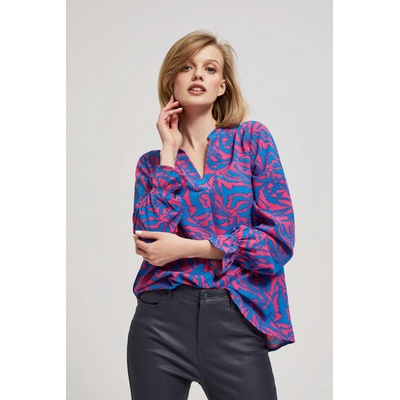 Moodo Риза с V-образен деколте в цвят фуксия Moodo Moodo | Lilav | ЖЕНИ | XS
