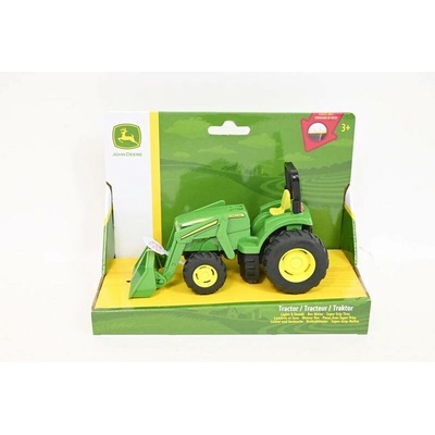 Tomy John Deere mini traktor s přední lžící, světly a zvuky