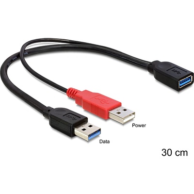 Delock USB 3.0-A женски USB 3.0-A мъжки + USB 2.0-A мъжки кабел (83176)