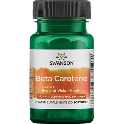 Swanson Beta Carotene Vitamin A 25000 IU 7500 mcg per RAE 100 gelové tabliety