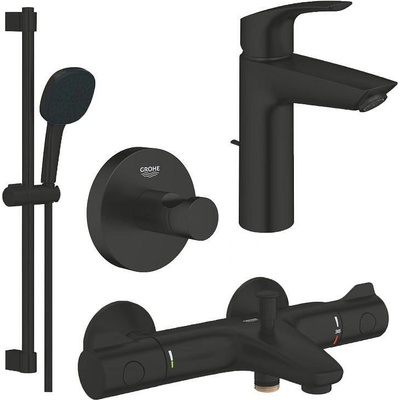 GROHE Комплект Eurosmart - смесители за умивалник и за душ/вана, закачалка , тръбно окачване и ръчен душ, 233222433 + 333002433 + 261622433 + 1024602430 (159683)