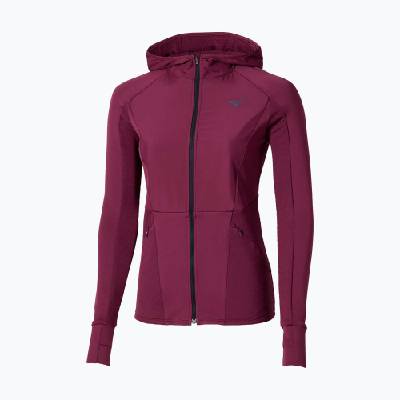 Дамско яке за бягане Mizuno Active Warm Hybrid Full Zip Hooded dark purple