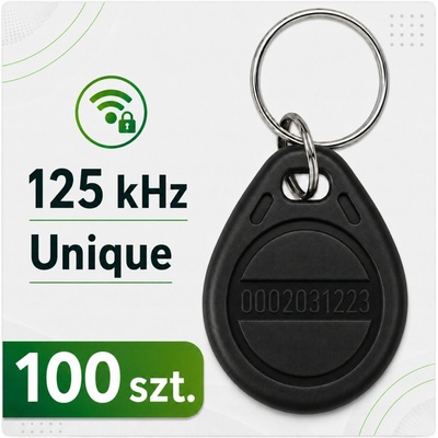 Přívěsek Na Klíče RFID 125 kHz UNIQUE EM4100 černá 100 ks EMB2