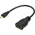 BlackBird HDMI кабел Micro-D (мъжки) към HDMI-A (женски), 23 см BH1314 (BH1314)