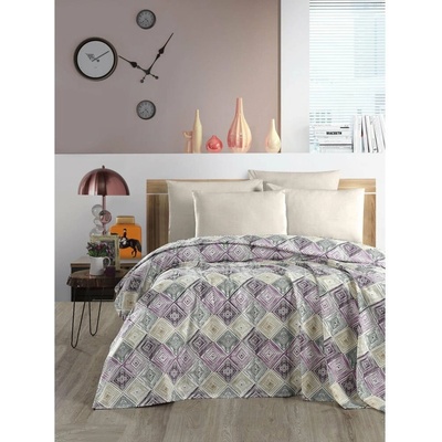 Mila Home Fialovo-krémový Bavlna pléd Pique 200x230