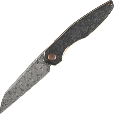 Kansept Halide Damascus with Shred Carbon Fiber handle K1136A6
