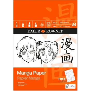 Image 1 of Daler-Rowney Manga Marker Paper Скицник 50 A4 70 g (435270400)