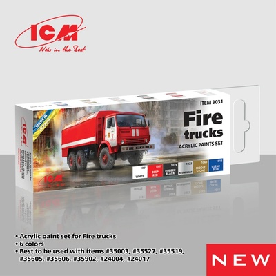 ICM Fire trucks acrylic paint set 6 bottles х 12 ml