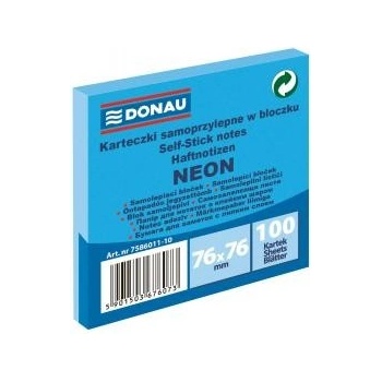 DONAU Bloček Donau neónový 76x76mm modrý