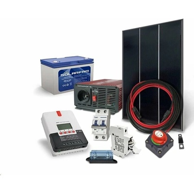 SOLARFAM solární sestava ostrovní 180Wp 12V, baterie 100Ah měnič 230VAC 600W