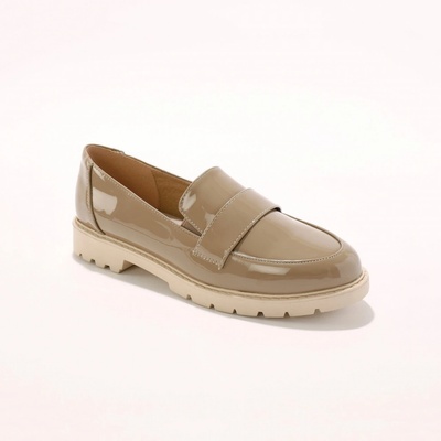 Blancheporte lakované mokasíny se vzorovanou podrážkou béžová