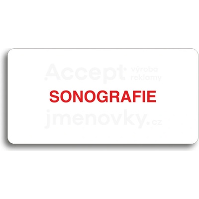 ACCEPT Piktogram SONOGRAFIE - bílá tabulka - barevný tisk bez rámečku