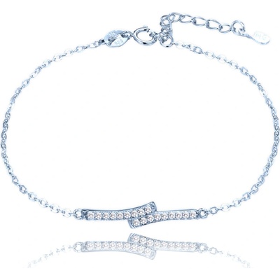 Minet JMAS0291SB16 luxusní stříbrný náramek s bílými zirkony