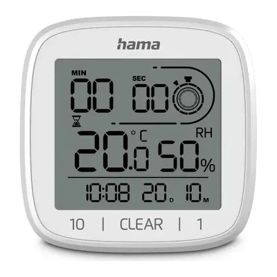 Hama Дигитален часовник за баня "Cyprus", с вендуза за окачване, бял (HAMA-185893)