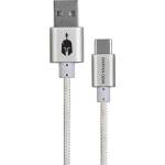 Spartan Gear Double Sided USB White Кабел за зареждане и връзка USB-A / USB-C (066086)