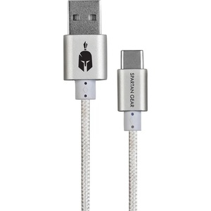 Spartan Gear Double Sided USB White Кабел за зареждане и връзка USB-A / USB-C (066086)