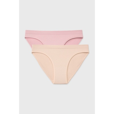 Astratex 2PACK Bikiny kalhotky RIB béžovo-ružová