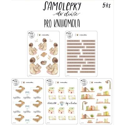 Míša v šálku sada samolepek pro knihomola