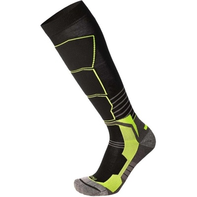 Mico Light Weight Superthermo Natural Merino Ski Socks nero/giallo fluo