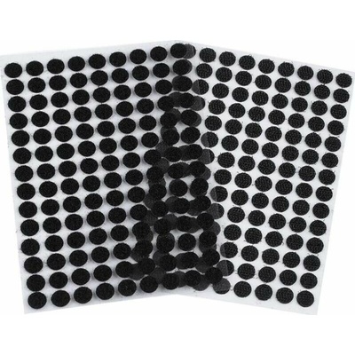 Suchý zip samolepicí kolečka, 10 mm černá