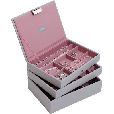 Stackers Ковчеже за бижута Stackers тройно cлassic розово-сиво (73653)