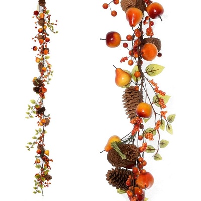 GIRLANDA JESEŇ LISTY/HRUŠKY 120CM
