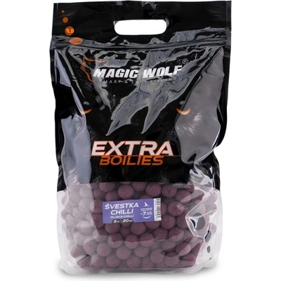 Magic Wolf Boilies Extra 3 kg 20 mm Švestka / chilli – Zboží Mobilmania