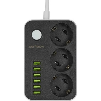 Image 1 of Serioux SRXP-PS36B 3 Plug + USB