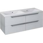 SAPHO Wave - Двоен шкаф за мивка 120x50x48 см, бял/сребрист дъб WA120-3011 (WA120-3011)