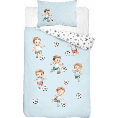 DETEXPOL Obliečky Malý Futbalista modrá 100 x 135 cm 40 x 60 cm