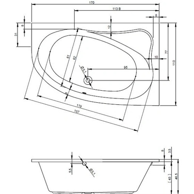 Riho LYRA 170 x 110 cm BA6400500000000