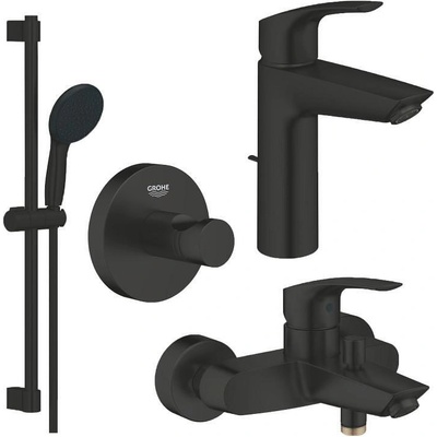 GROHE Комплект Eurosmart - смесители за умивалник и за душ/вана, закачалка , тръбно окачване и ръчен душ, 233222433 + 333002433 + 261622433 + 1024602430 (159682)