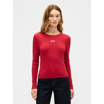 GAP Ребрести тениска с лого GAP GAP | Cherven | ЖЕНИ | XXS