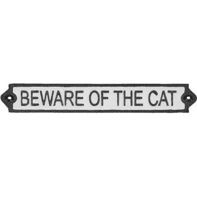 Kočičí paní Litinová cedule Pozor, kočka - Beware of the cat