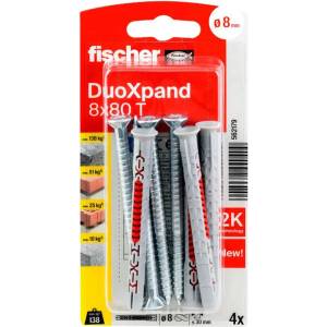 Fischer РАМКОВ ДЮБЕЛ 8x80 t k nv 4 БР. fischer duoxpand (4048962440409)