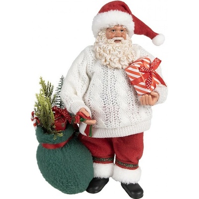 Clayre & Eef Vánoční dekorace taťka Santa Claus ve svetříku s dárky - 18*13*27 cm – Hledejceny.cz